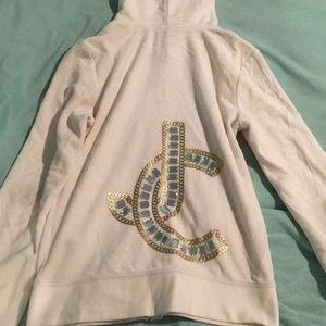 Juicy Couture gem JC cream velour hoodie